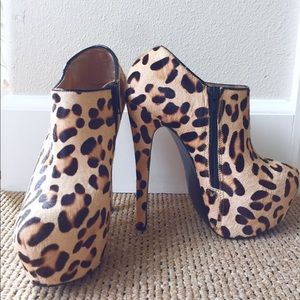 Steve Madden Mohair Leopard Print Booties